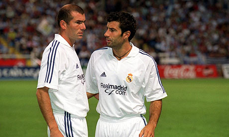 Figo y Zidane en el Real Madrid